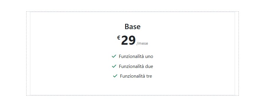 Tabella prezzi